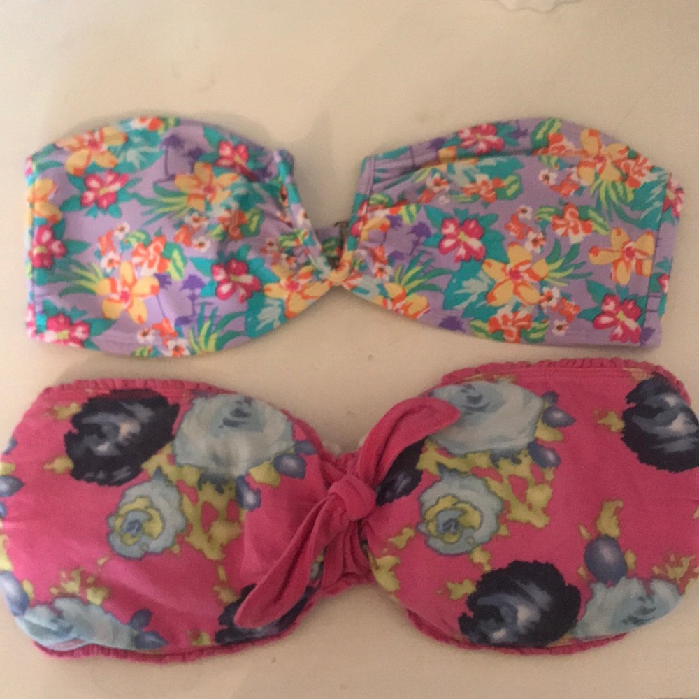 Two strapless bikinis